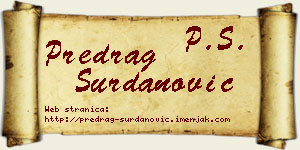 Predrag Surdanović vizit kartica